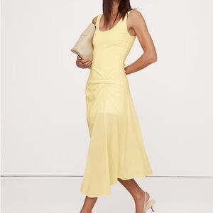 Banana Republic viral butter yellow sleeveless knit jersey midi dress - XL